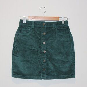 Hollister high-rise dark green corduroy skirt